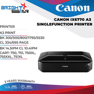 CANON IX6770 A3 SINGLEFUNCTION PRINTER / A3 PRINT / BK 300/500/800/1795/5530 CL 334/695 PAGE / BK 14