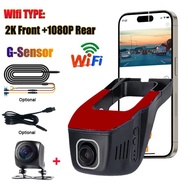 WIFI Car DVR Dash Cam 2K Dashcam Full HD Loop Recording Front And Rear Dashcam Car Video Recorder