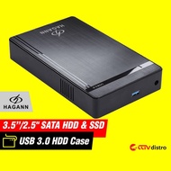 Enclosure HDD 3.5" External USB 3.0 SATA 3.5" External Hard Drive Case/ HAGANN HDA-E37/ - 1 Year War