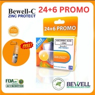 Bewell-C Zinc Protect Ascorbic Acid plus Zinc 500mg/capsule, 24+6 Vitamin C Zinc