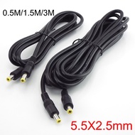 12V DC Male To Male Extension Cable Plug Cord 0.5M 1.5M 3M Power Wire Connector 5.5MM X2.5Mm Adapter For Pc Laptop Power Supply