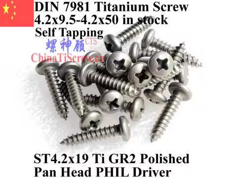 ST4.2 ST4.8 DIN 7981 Titanium screw 4.2x9.5 4.2x13 4.2x16 4.2x19 4.2x25 4.8x25 4.8x32 4.8x38 4.8x45 