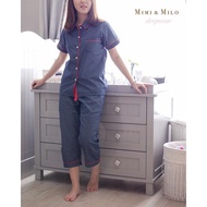 KATUN Preorder Navy Polka Cotton Pajamas. Women SsLp Pajamas Women Soft Japanese Cotton