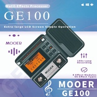 MOOER GE100 Guitar Multi-Effect Pedal Processor Recording 180s, 8 effect modules, 40 pedals for elec