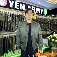 Áo Khoác Pilot Bomber Lính Nam Trơn Chần Bông Màu Đen / Xanh Rêu - Mã MA-1
