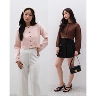 Kai Premium Knit Crop Cardigan with Silver Button - Atwell Apparel