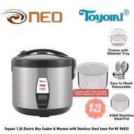 TOYOMI 1.8L Electric Rice Cooker &amp; Warmer with Stainless Steel Inner Pot RC 968SS