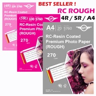 RC - Resin Coated Premium High Quality Inkjet Paper ROUGH RC Photo Glossy Paper 270gsm 270g (ROUGH) 