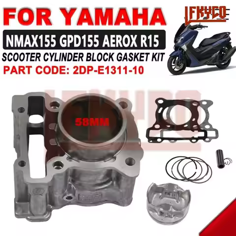 Motorcycle 58mm Engine Cylinder 155CC Piston Gasket Kit Motor for Yamaha GPD 150 155 NMax N-Max Tric