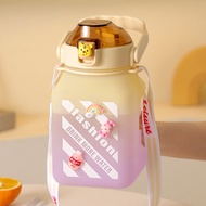 LEBRON 1500ml sport water bottle free straw + strap Air Bottle water cup Cute Sweet 1.5L tumbler lar
