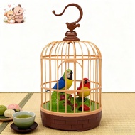 Bird Toys Kids Singing Bird Moving Bird Lifelike Talking Bird Bird with Light, Bird in Cage Voice-Ac