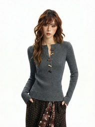 EVPGB | Café au Lait Slim Fit Short Knit Sweater
