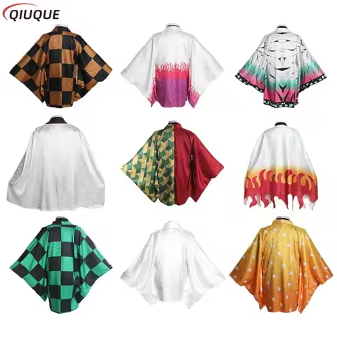 CosplayKochou Shinobu Kamado Tanjirou Cloak Cosplay Costume Kimono Brocade Cape Dark Fringe Haori