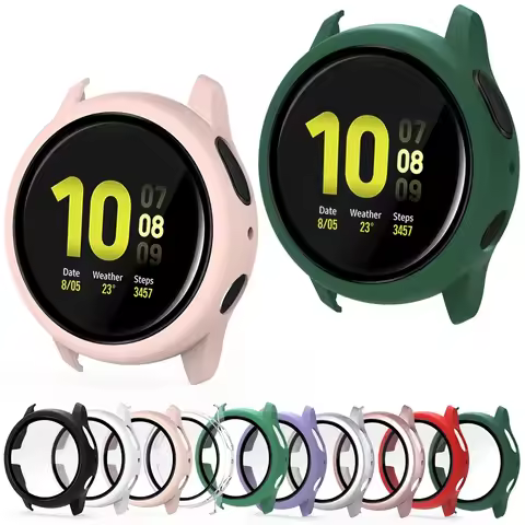 Glass+Case For Samsung Galaxy watch active 2 44mm 40mm All-Around cover bumper+Screen Protector film
