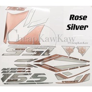 Y16 Y16ZR (7) ROSE CHROME OVERLAP 3D Computer Cut Special Edition Body Cover Stripe Sticker - Rose Silver / Rose Gold