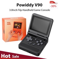 Powkiddy V90 3.0นิ้วหน้าจอ IPS เครื่องเล่นวิดีโอเกมย้อนยุคเปิดแหล่ง PS1เกมเกมแบบพกพาแบบพกพาขนาดเล็ก64G 15000
