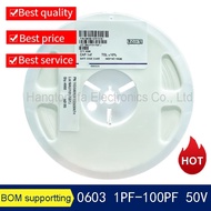 4000PCS Chip Capacitor 0603 2.7P 4.7P 10P 22P 33P 47P 75P 100P PF 1608 101J NPO 50V  A REEL Ceramic 