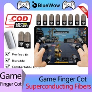 BlueWow FlyShark Pure Silver Dual-tone Gaming Finger Sleeves, Anti-slip, Breathable, Enhanced Grip, 