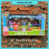 3D Musical Pig Family Toy Set, Mini Performance Stage with Many Characters Code 666-39