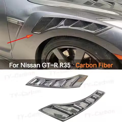 For Nissan GTR R35 GTR35 350Z 370Z Z33 Z34 2008-2017 Car Front Fender Air Vent Trim Spoiler Canards 