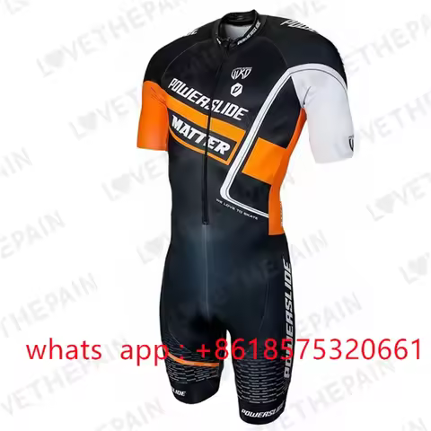 Powerslide Skate Suit Men Pro Triathlon Licra Speed Inline Roller Skate Skinsuit Comfortable Summer 