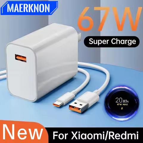 67W Fast Charger USB Quick Charger 5.0 USB Type C Cable Mobile Phone Charger For iPhone 14 13 Pro Sa