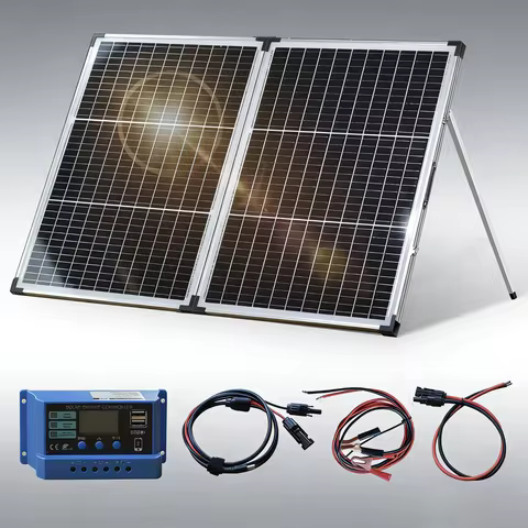 140w Foldable Solar Panel Monocrystalline Portable PV Panel Folding Solar Suitcase with Waterproof C