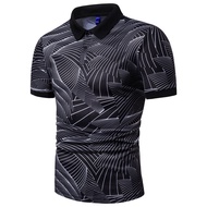 baju lelaki polo shirt Mens Short Sleeve Polo Shirt Summer Casual Sea Print Polos Man Golf Polos Shi