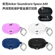 Serasi dengan Anker Soundcore Space A40 Fon Telinga Silikon Sarung Pelindung Gancu Logam