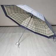 Silver 2-Fold Ship Umbrella with Checkered Pattern