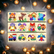 Puzzles, 6-9-piece 3D wooden puzzles with many cartoon patterns - puzzle toys, puzzles for children