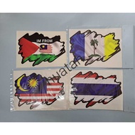 Sticker Bendera Flag Negera MALAYSIA , SIAM/THAILAND , PALESTIN ,  Negeri  PENANG