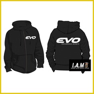 ✹ ❃ ◷ Motorsports "white EVO Helmet" Customized Hoodie Jacket with Zipper Makapal Top High Quality