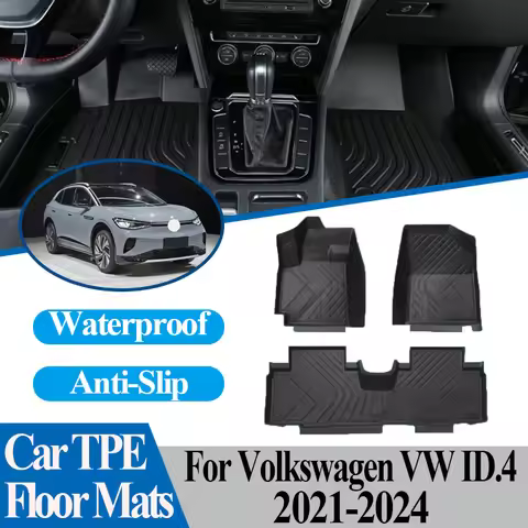 TPE Material Car Floor Mats For Volkswagen for VW ID.4 2024 ID.5 GTX Pro 2021-2023 Foot pad Cover Ca