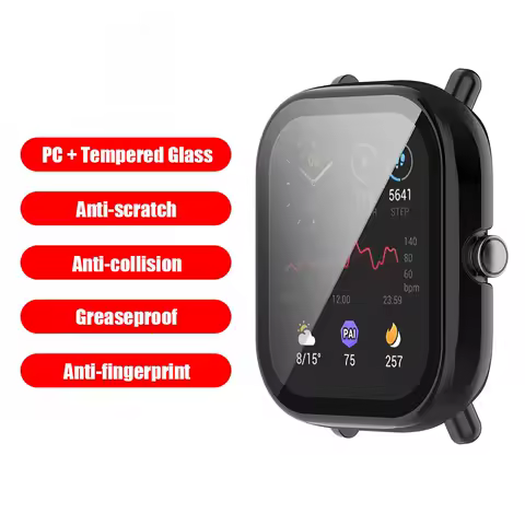 Tempered Glass Film Screen Protector for Huami Amazfit GTS 2 Mini (Black)