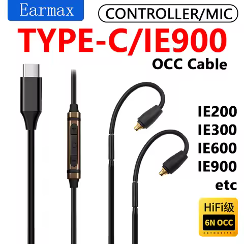 For Sennheiser IE900 IE600 IE200 IE300 Replaceable Earphones TYPEC to IE900 High Purity Single Cryst