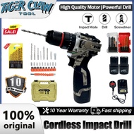 ⭐️Ready Stock⭐️Tiger Claw Tool 880 Nm Brushless Cordless Impact Drill Kit 3 Modes & 2 Batteries Elec