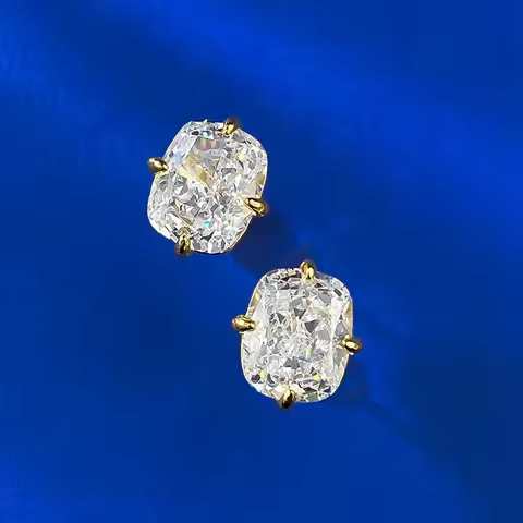 Elegant Cushion Cut 3ct Lab Diamond Stud Earring 100% Real 925 sterling silver Promise Wedding Earri