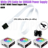 CORSAIR CPU Power White Cable PSU 8Pin to 4+4Pin EPS 12V for CX550F CX650F CX750F RGB Modular Power 