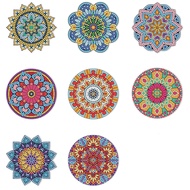 Sdoyano DIY Diamond Painting Kit Với Mandala Pearl Full Beaded Nước Kim cương Coaster Gỗ Coaster Các