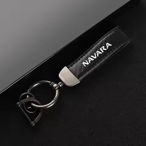 Leather Carbon Fiber Car Rings Keychain Zinc Alloy Keyrings For Nissan Navara D22 D40 D23 NP300 1997