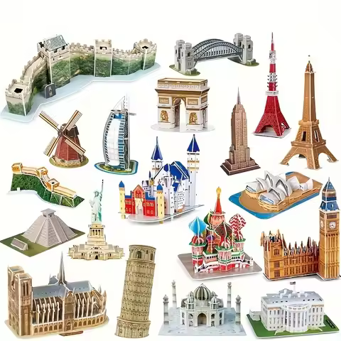 Creative 3D Stereo Puzzle World Famous Building Puzzle Big Ben White House Educational Toys Puzzle C