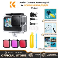 K&F CONCEPT Waterproof Action Camera 21-in-1 Set for GOPRO Hero 9/10/11/12
