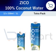 ZICO 100% Coconut Water Tetra Pack (12 x 330ml / 12 x 1L)