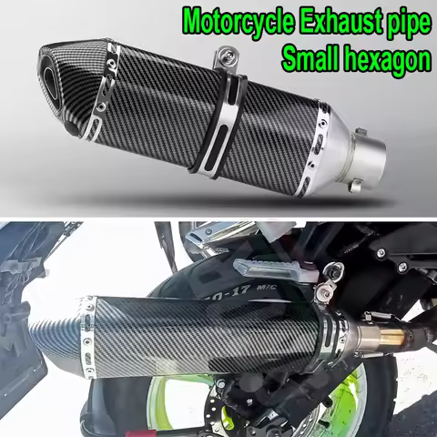 HQ Universal 51mm Motorcycle Exhaust Pipe Length 300/370/470mm Stainless Steel ninja400 R3 Z900 S100