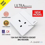 [NEW] reTouch Ultra Rimless 13A Big Rocker UK Flat Pin Frameless Switch Socket With Neon SIRIM Appro
