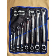 300403  KEY Ring SET 8 PCS SIZE INCH LAKONI PRO / BOX END WRENCH SET INCH SIZE 1/4"X5/16" - 3/8"X7/1