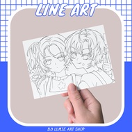 Line art watercolor coloring pages, 300gsm thick cold press paper, size a6 P2