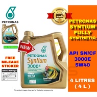 ( 100% Original ) Petronas Syntium 5W40 Fully Synthetic API SN/CF 3000E Engine Oil 4L Toyota Proton Nissan Minyak Enjin