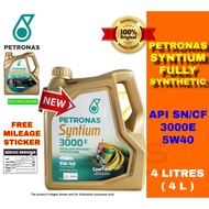 ( 100% Original ) Petronas Syntium 5W40 Fully Synthetic API SN/CF 3000E Engine Oil 4L Toyota Proton 